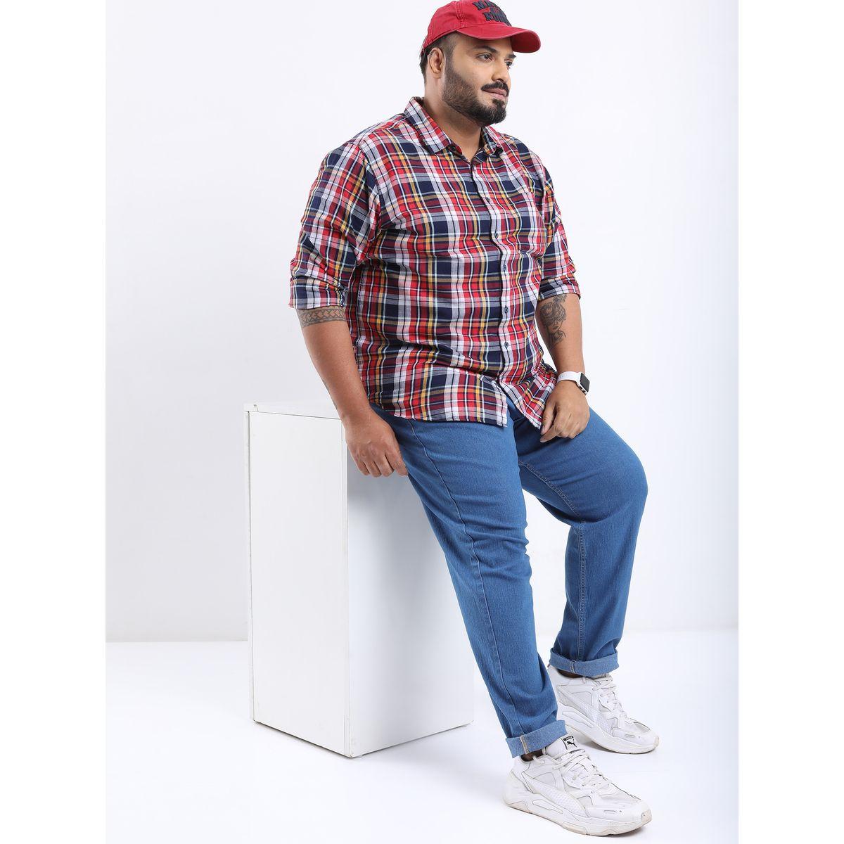Highlander X Styli  Plus Solid Mid Rise Jeans with Pockets-men-clothing-bottoms-jeans-image-4