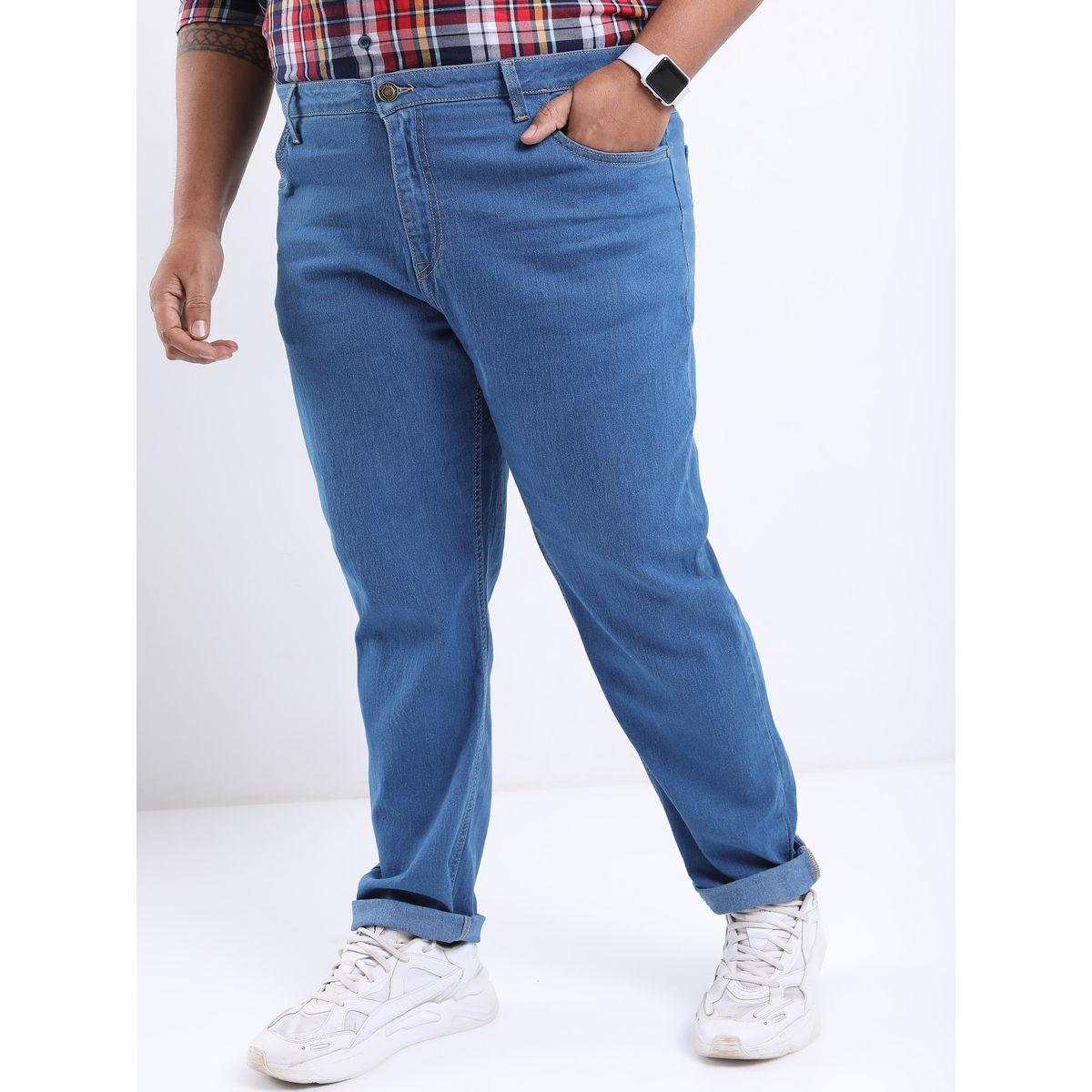 Highlander X Styli  Plus Solid Mid Rise Jeans with Pockets-men-clothing-bottoms-jeans-image-5