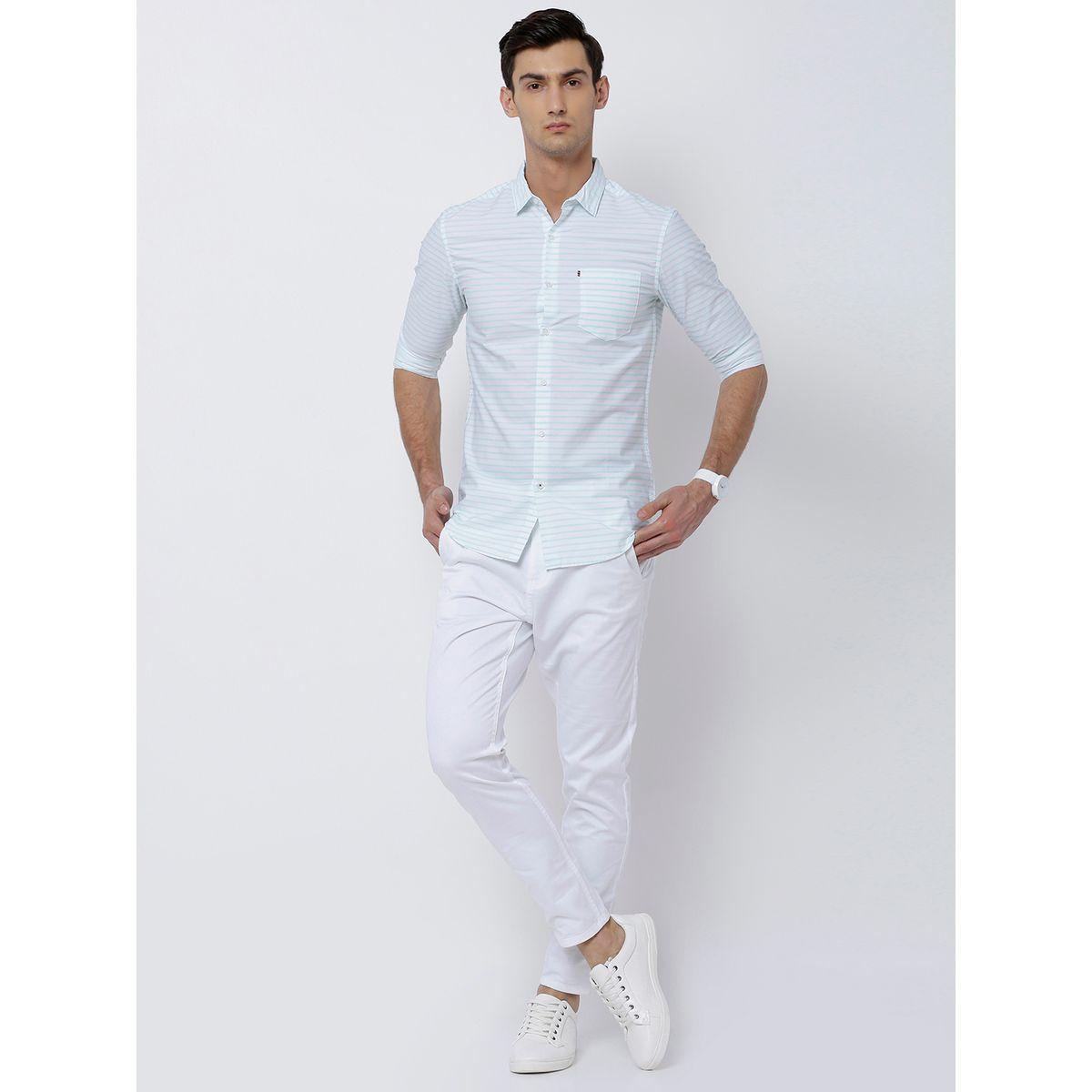 قميص مخطط بقصة سليم فت وجيب هايلاندر × ستايلي-men-clothing-shirts-image-6
