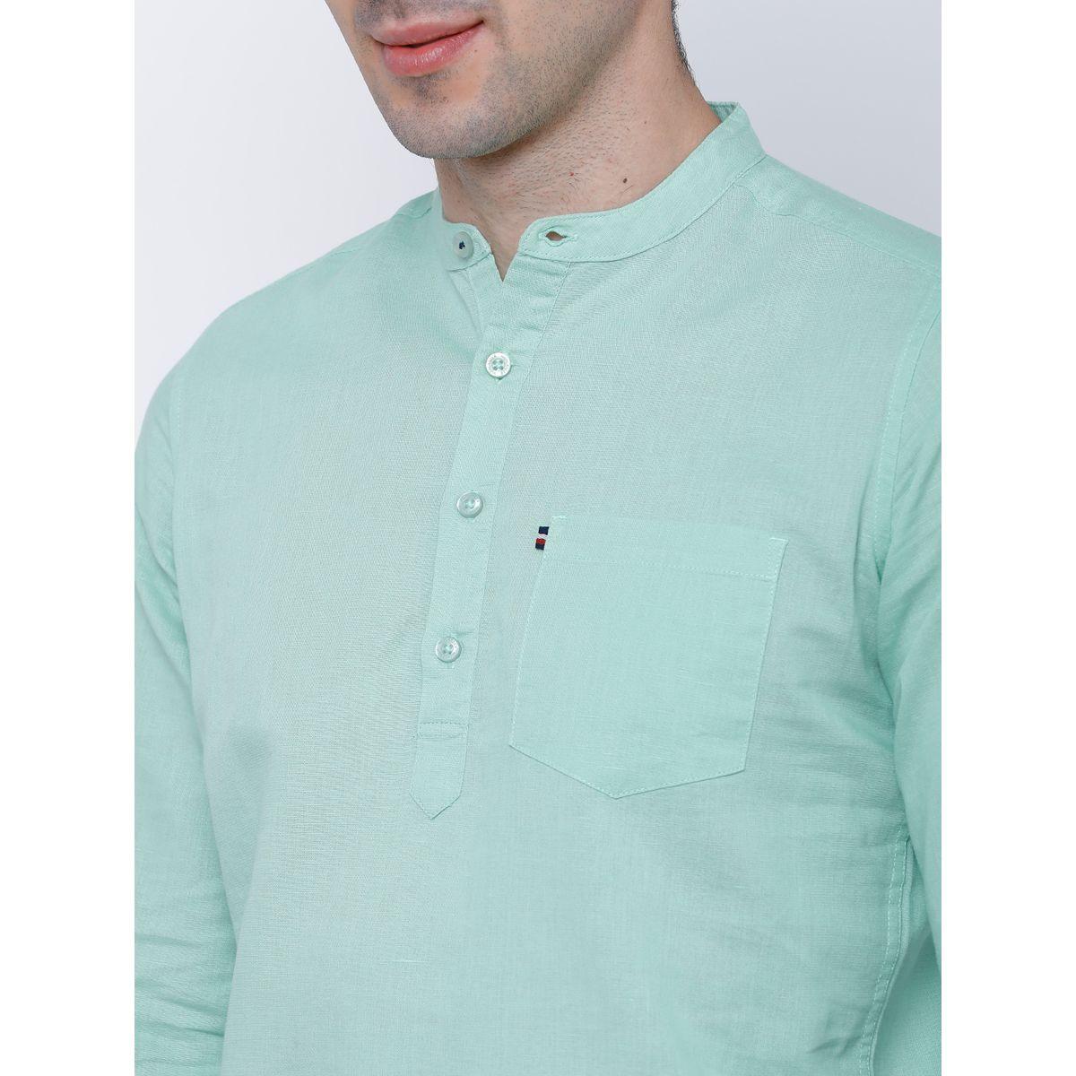 Highlander X Styli  Mandarin Collar Slim Fit Shirt with Roll Up Sleeves-men-clothing-shirts-image-5
