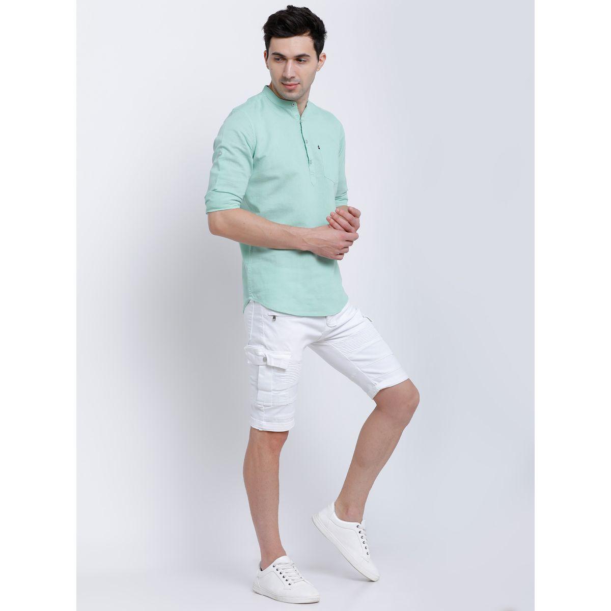 قميص بقصة سليم فت وياقة ماندارين هايلاندر × ستايلي-men-clothing-shirts-image-6