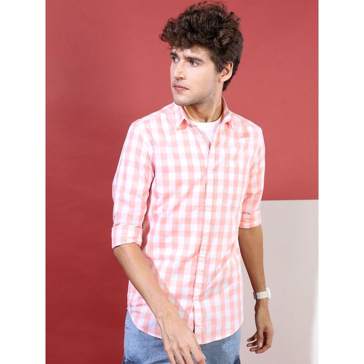 Highlander Gingham Checked Slim Fit Shirt with Long Sleeves-men-clothing-shirts-image-3