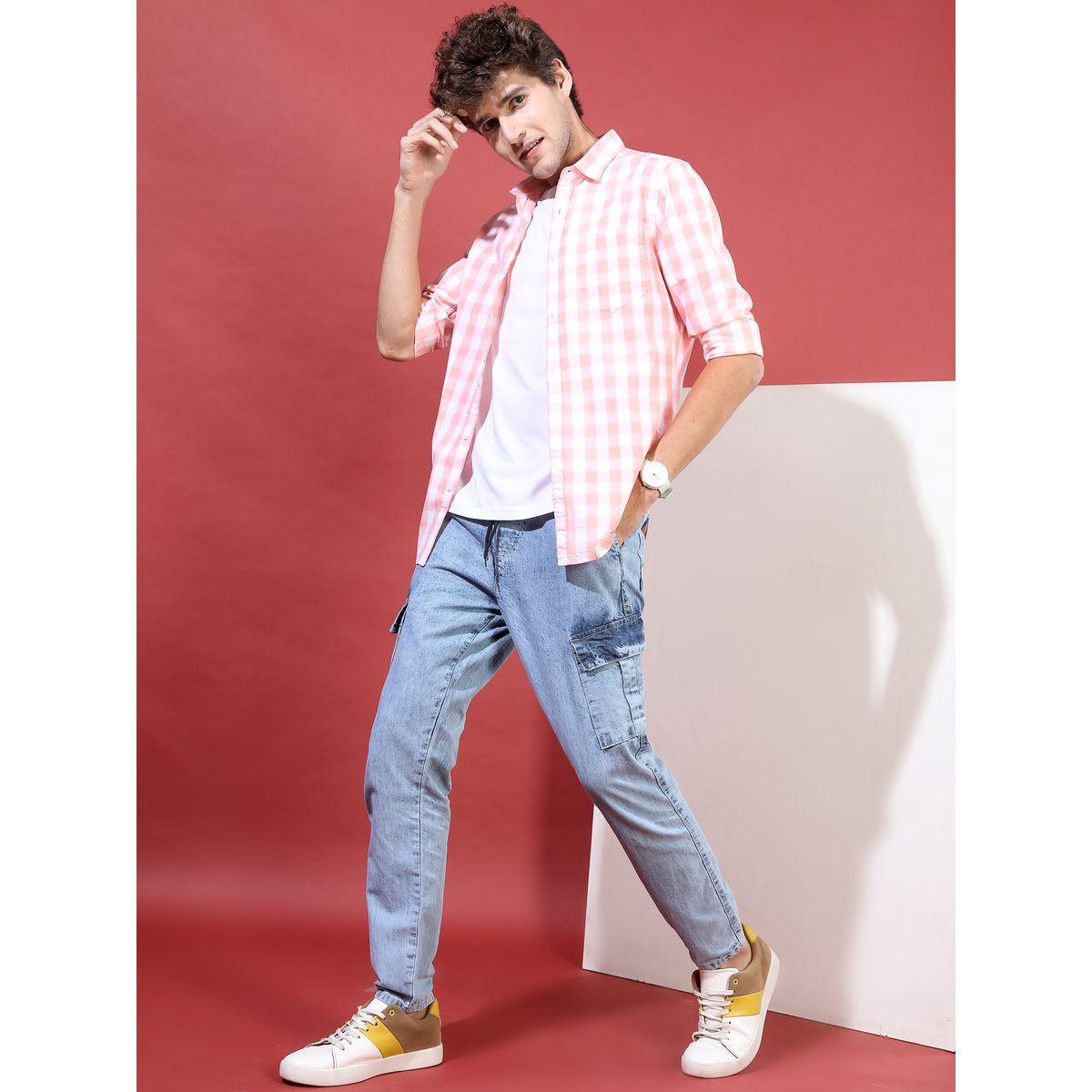 Highlander Gingham Checked Slim Fit Shirt with Long Sleeves-men-clothing-shirts-image-4