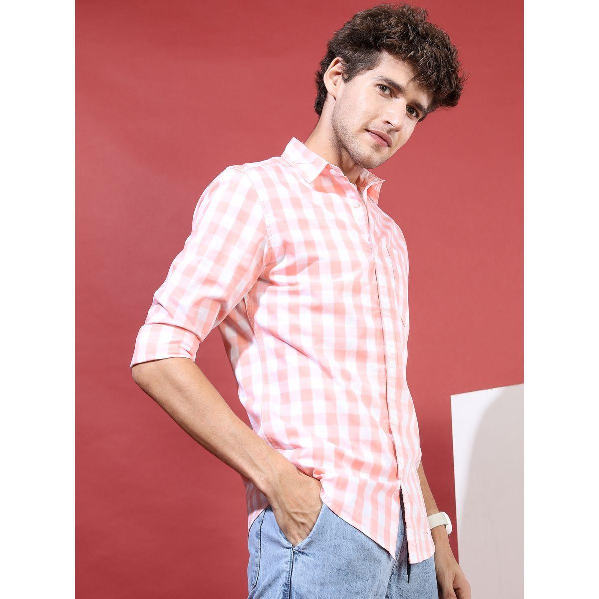 Highlander Gingham Checked Slim Fit Shirt with Long Sleeves-men-clothing-shirts-image-7