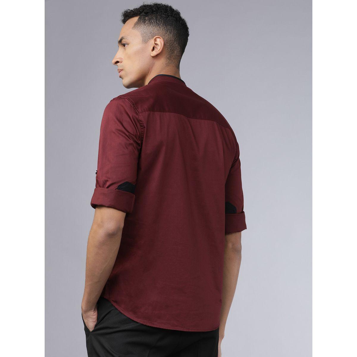 Highlander X Styli  Piped Mandarin Collar Shirt with Shoulder Placket-men-clothing-shirts-image-2