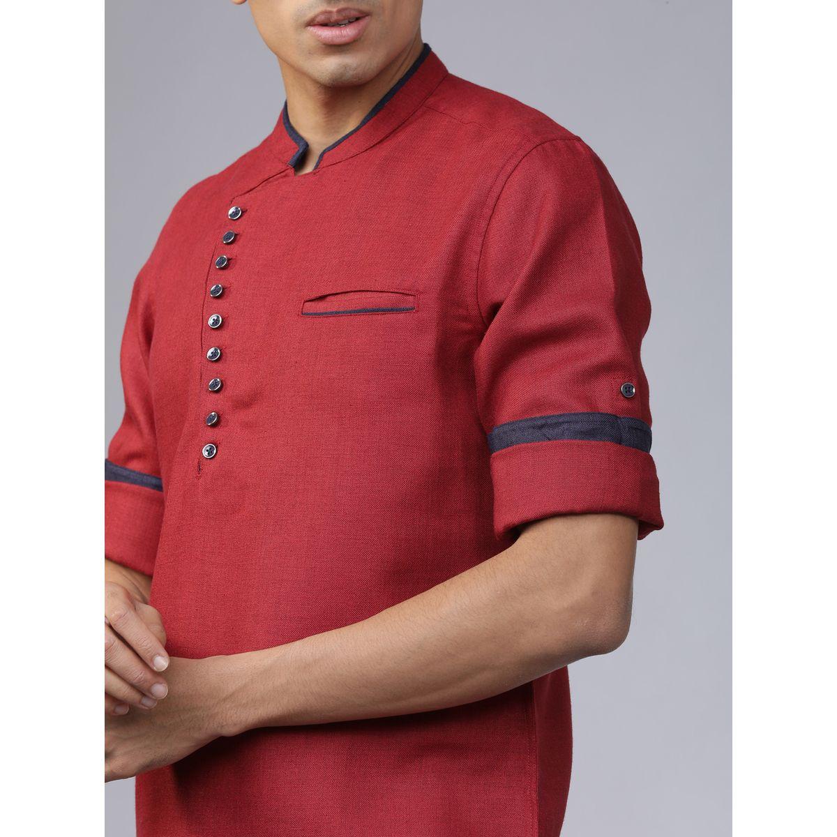 قميص بقصة سليم فت وياقة ماندارين هايلاندر × ستايلي-men-clothing-shirts-image-3