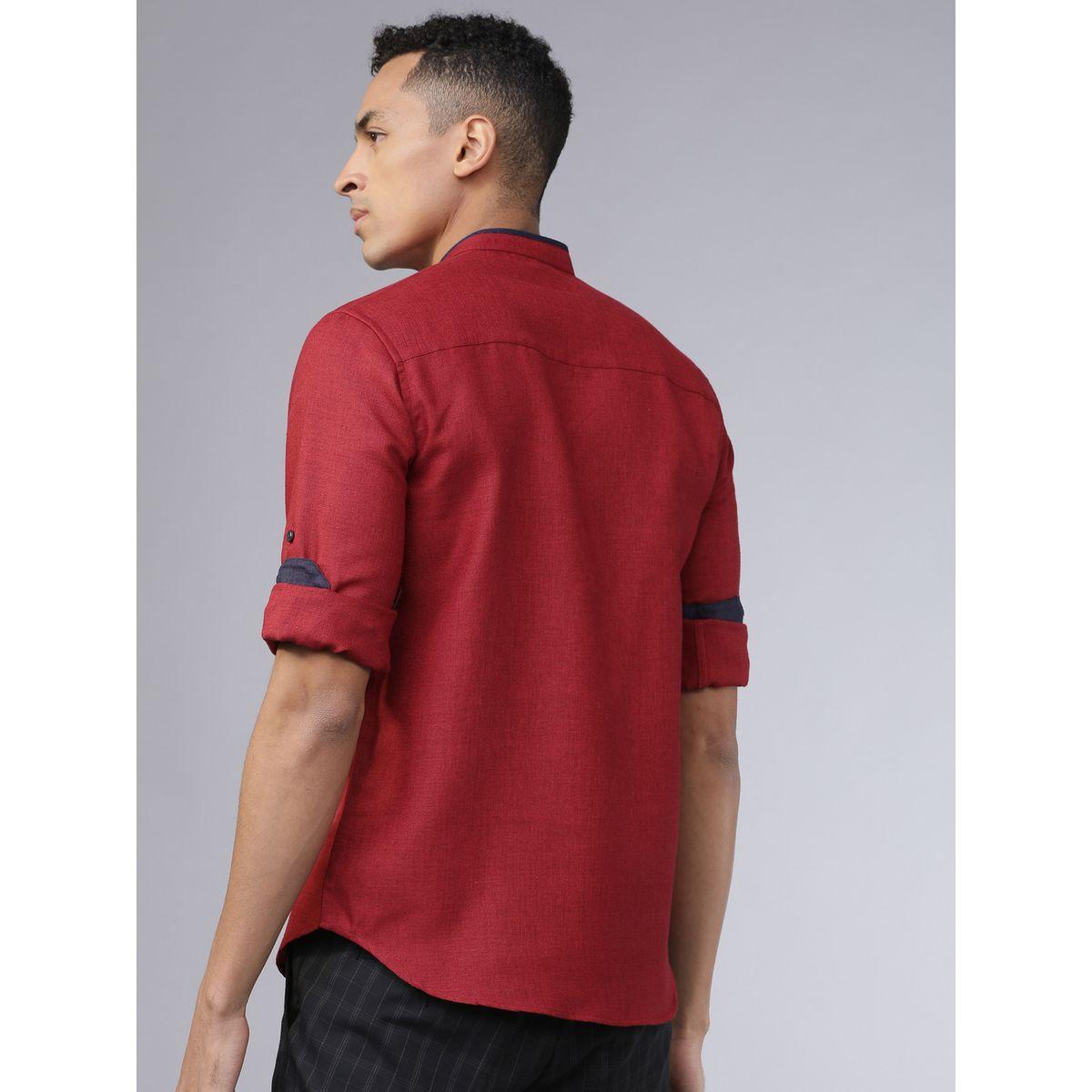 قميص بقصة سليم فت وياقة ماندارين هايلاندر × ستايلي-men-clothing-shirts-image-5