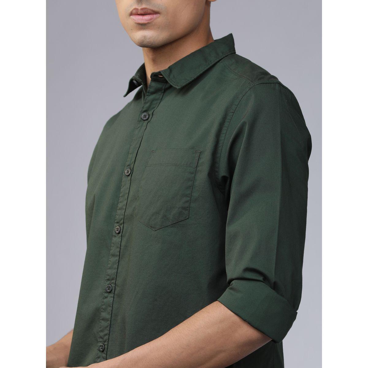 Highlander Solid Chest Pocket Detail Shirt with Long Sleeves-men-clothing-shirts-image-4