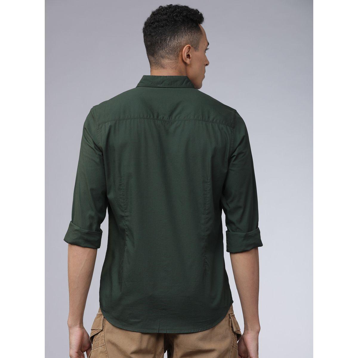 Highlander Solid Chest Pocket Detail Shirt with Long Sleeves-men-clothing-shirts-image-6