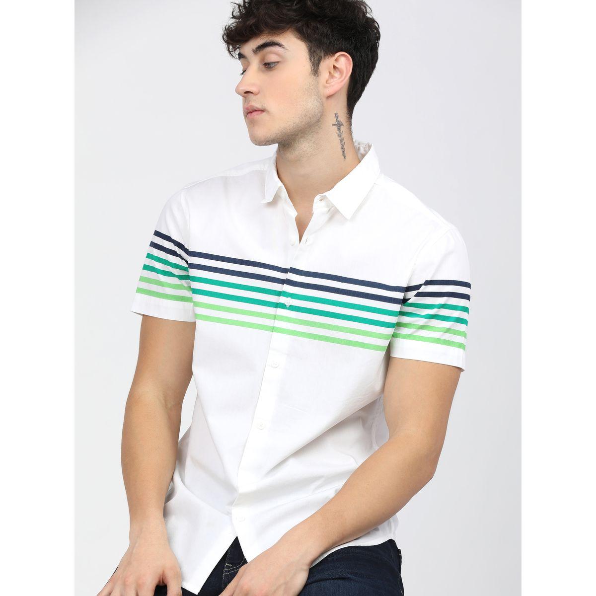 Highlander X Styli  Gradient Stripe Shirt with Short Sleeves-men-clothing-shirts-image-1