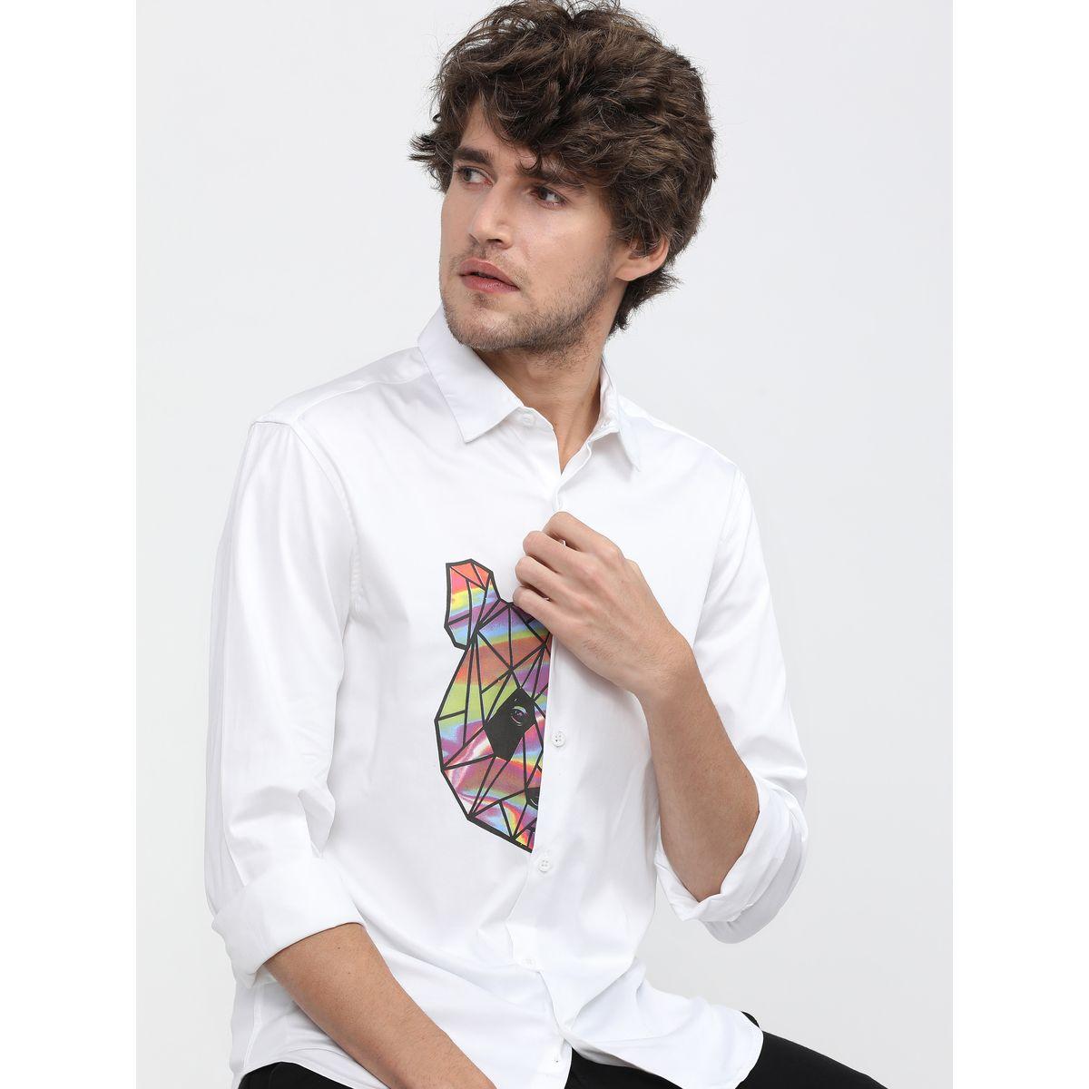 Highlander X Styli  Bear Placement Print Slim Fit Shirt with Long Sleeves-men-clothing-shirts-image-1
