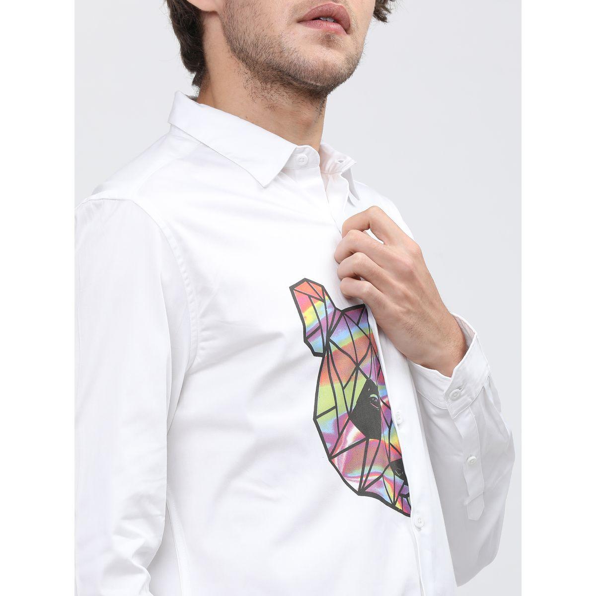 Highlander X Styli  Bear Placement Print Slim Fit Shirt with Long Sleeves-men-clothing-shirts-image-2