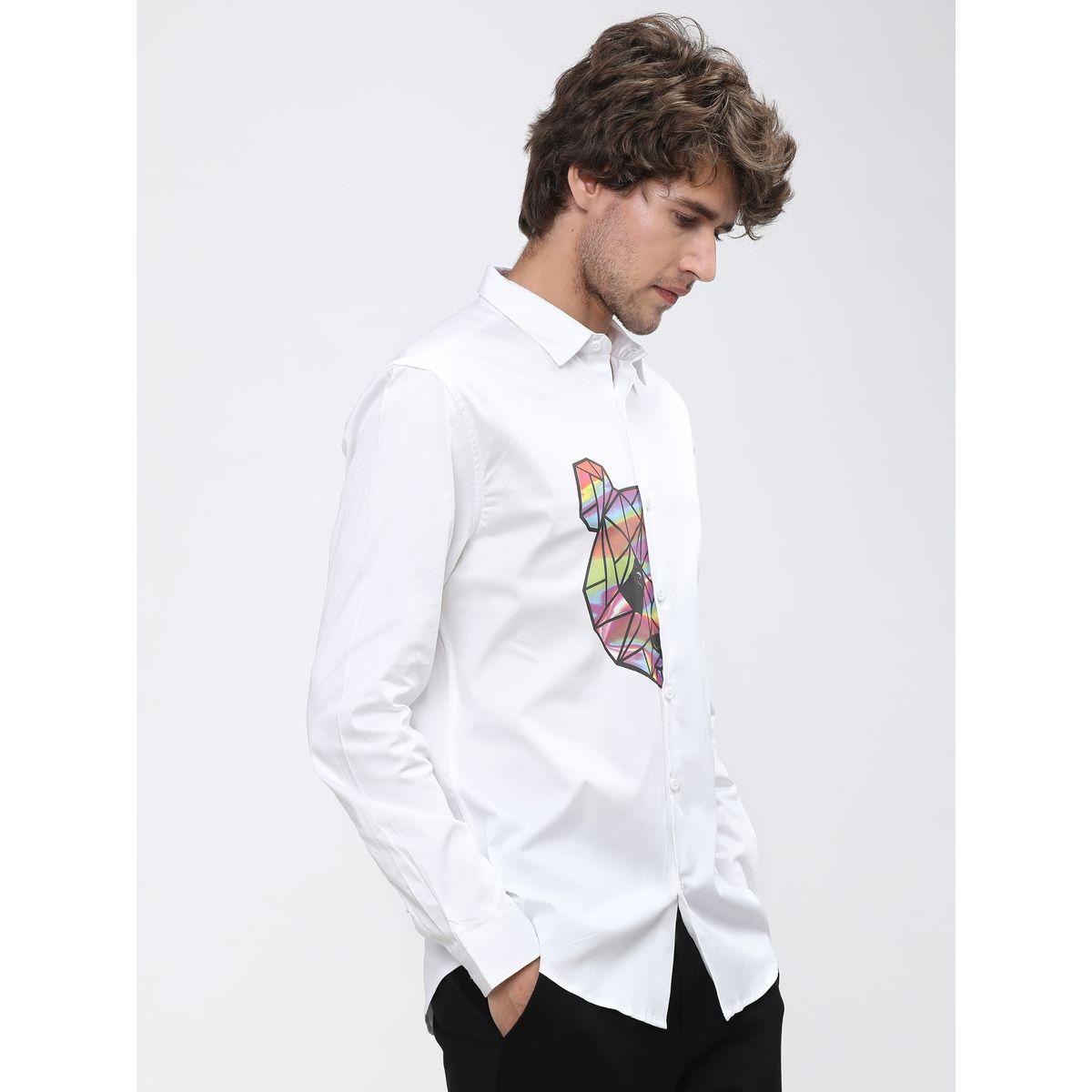 Highlander X Styli  Bear Placement Print Slim Fit Shirt with Long Sleeves-men-clothing-shirts-image-3