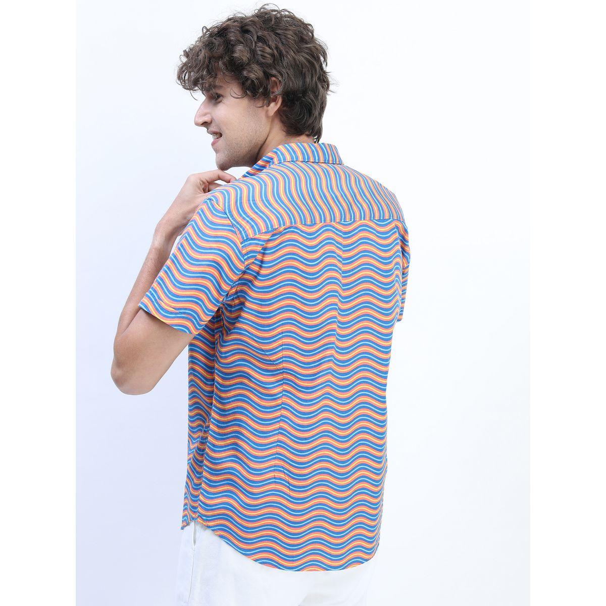 قميص بقصة سليم فت واكمام قصيرة هايلاندر × ستايلي-men-clothing-shirts-image-3