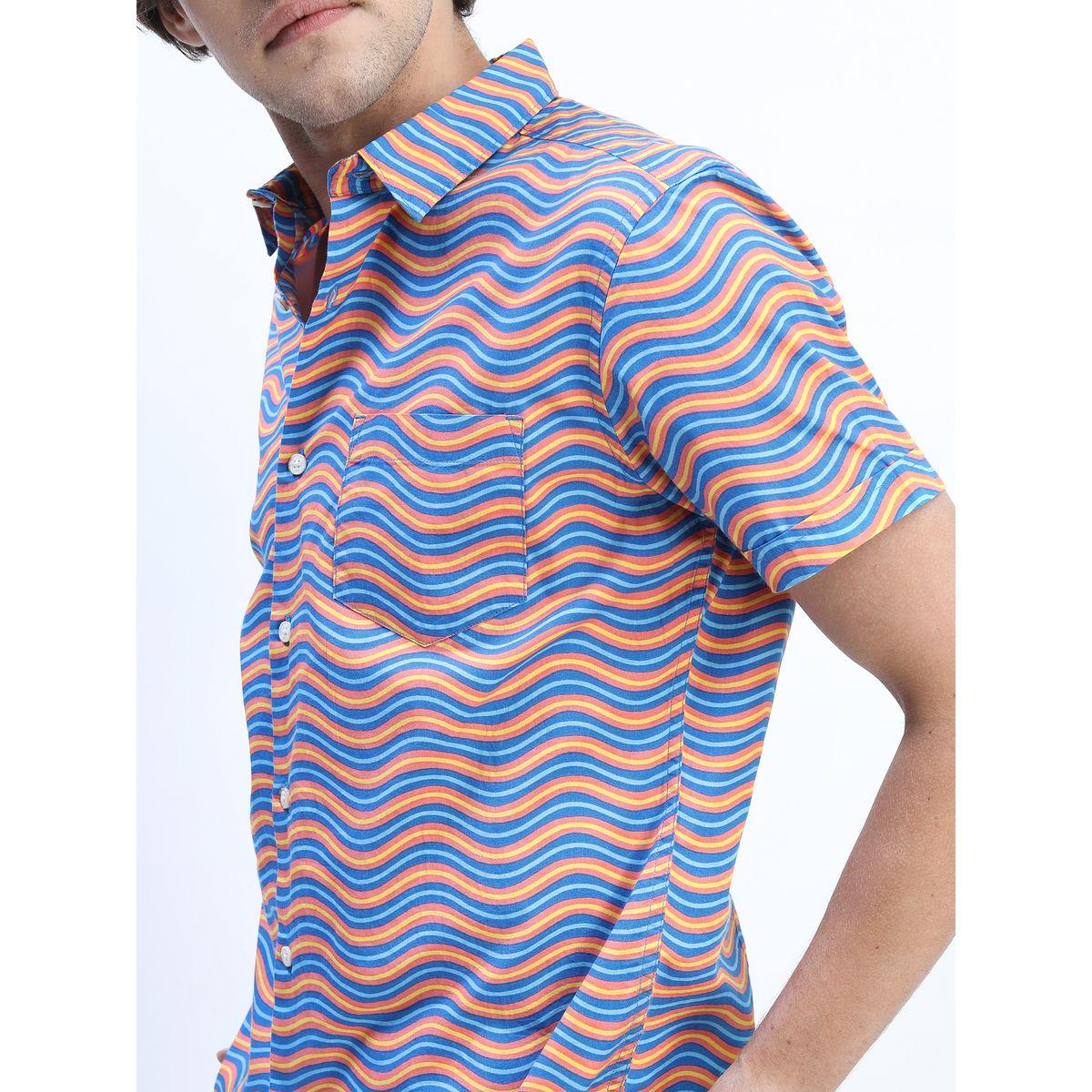 قميص بقصة سليم فت واكمام قصيرة هايلاندر × ستايلي-men-clothing-shirts-image-6