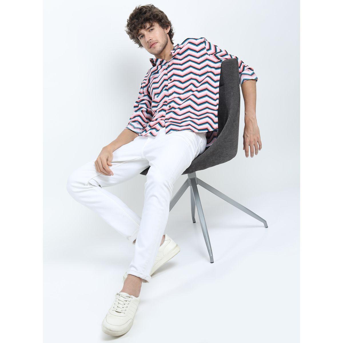 Highlander X Styli  Zigzag Stripe Slim Fit Shirt with Long Sleeves-men-clothing-shirts-image-5