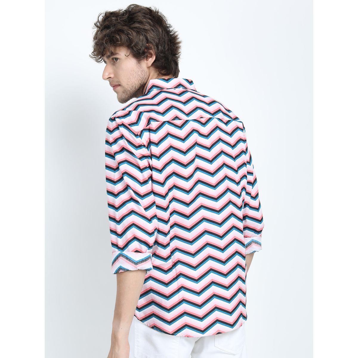 Highlander X Styli  Zigzag Stripe Slim Fit Shirt with Long Sleeves-men-clothing-shirts-image-8