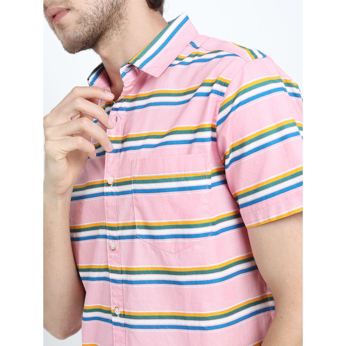 قميص بقصة سليم فت واكمام قصيرة هايلاندر × ستايلي-men-clothing-shirts-image-4