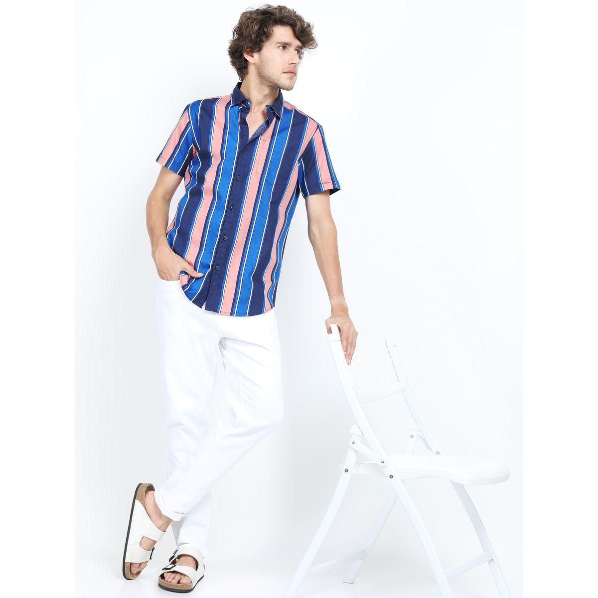 Highlander X Styli  Striped Pocket Detail Slim Fit Shirt with Short Sleeves-men-clothing-shirts-image-6
