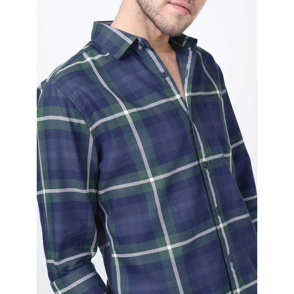 Highlander X Styli  Plaid Checked Slim Fit Shirt with Long Sleeves-men-clothing-shirts-image-2