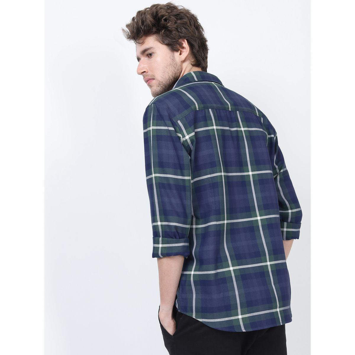 Highlander X Styli  Plaid Checked Slim Fit Shirt with Long Sleeves-men-clothing-shirts-image-3