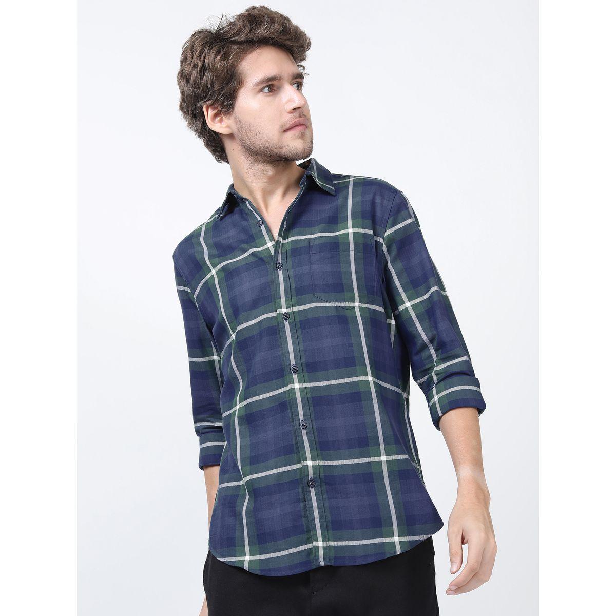 Highlander X Styli  Plaid Checked Slim Fit Shirt with Long Sleeves-men-clothing-shirts-image-4