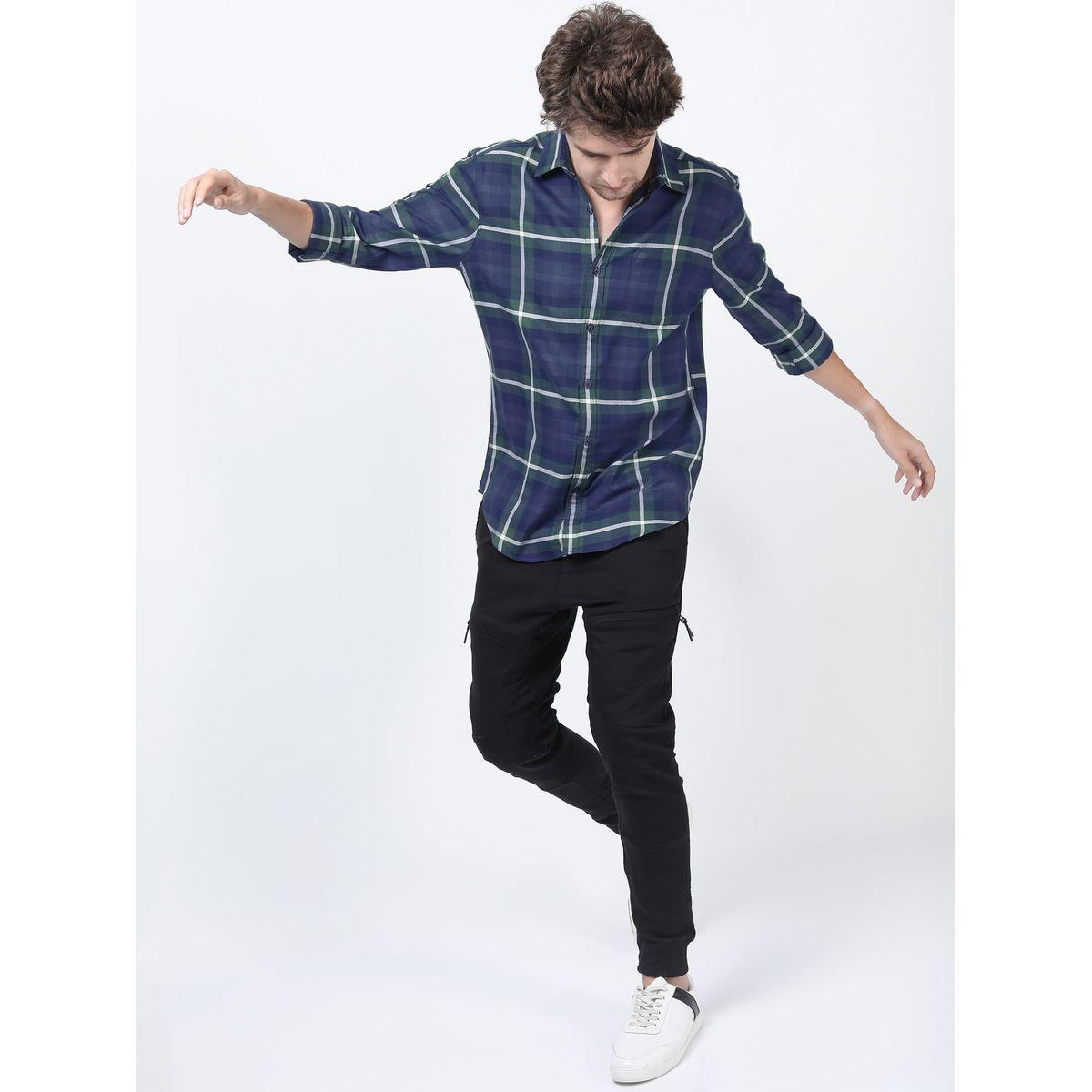 Highlander X Styli  Plaid Checked Slim Fit Shirt with Long Sleeves-men-clothing-shirts-image-5