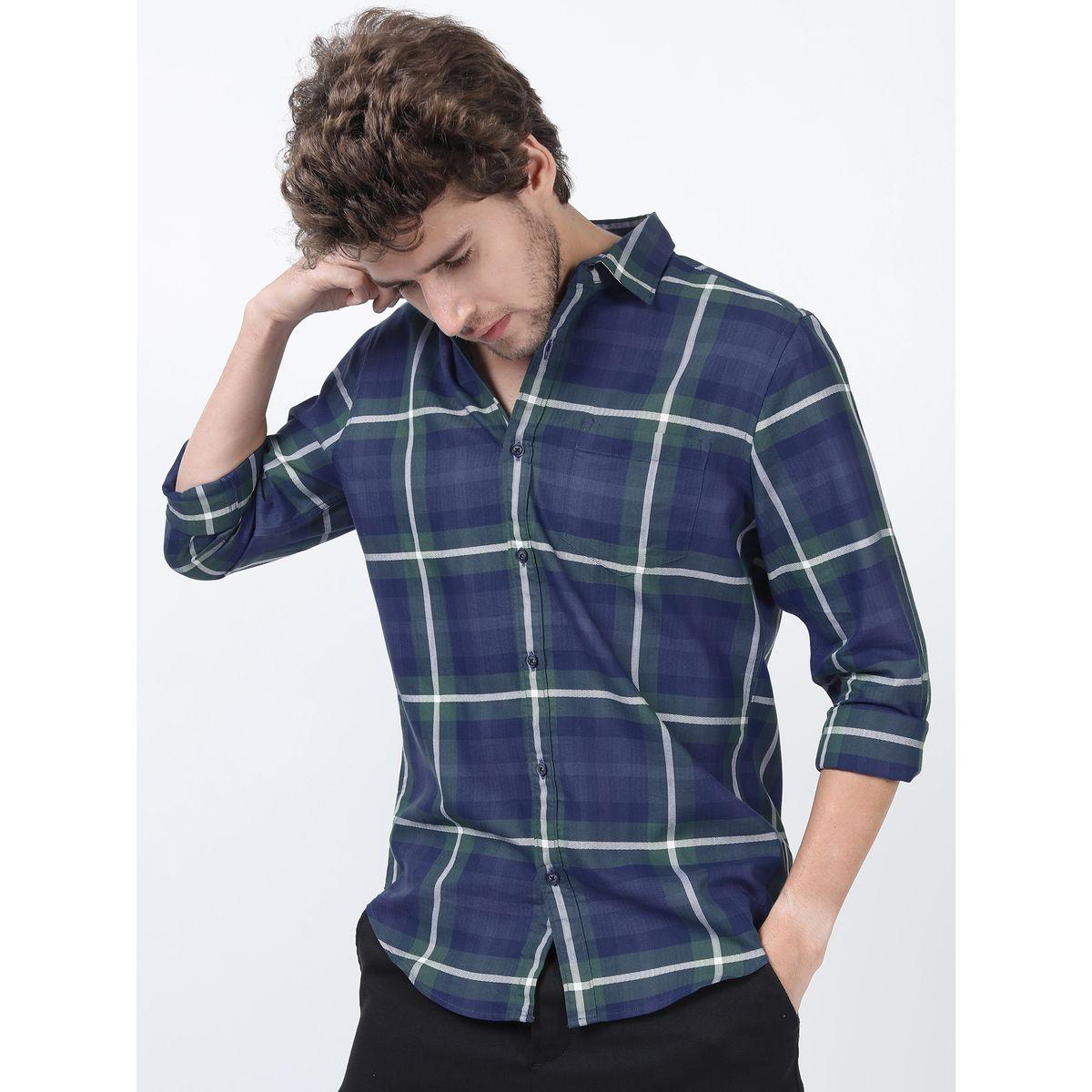 Highlander X Styli  Plaid Checked Slim Fit Shirt with Long Sleeves-men-clothing-shirts-image-6