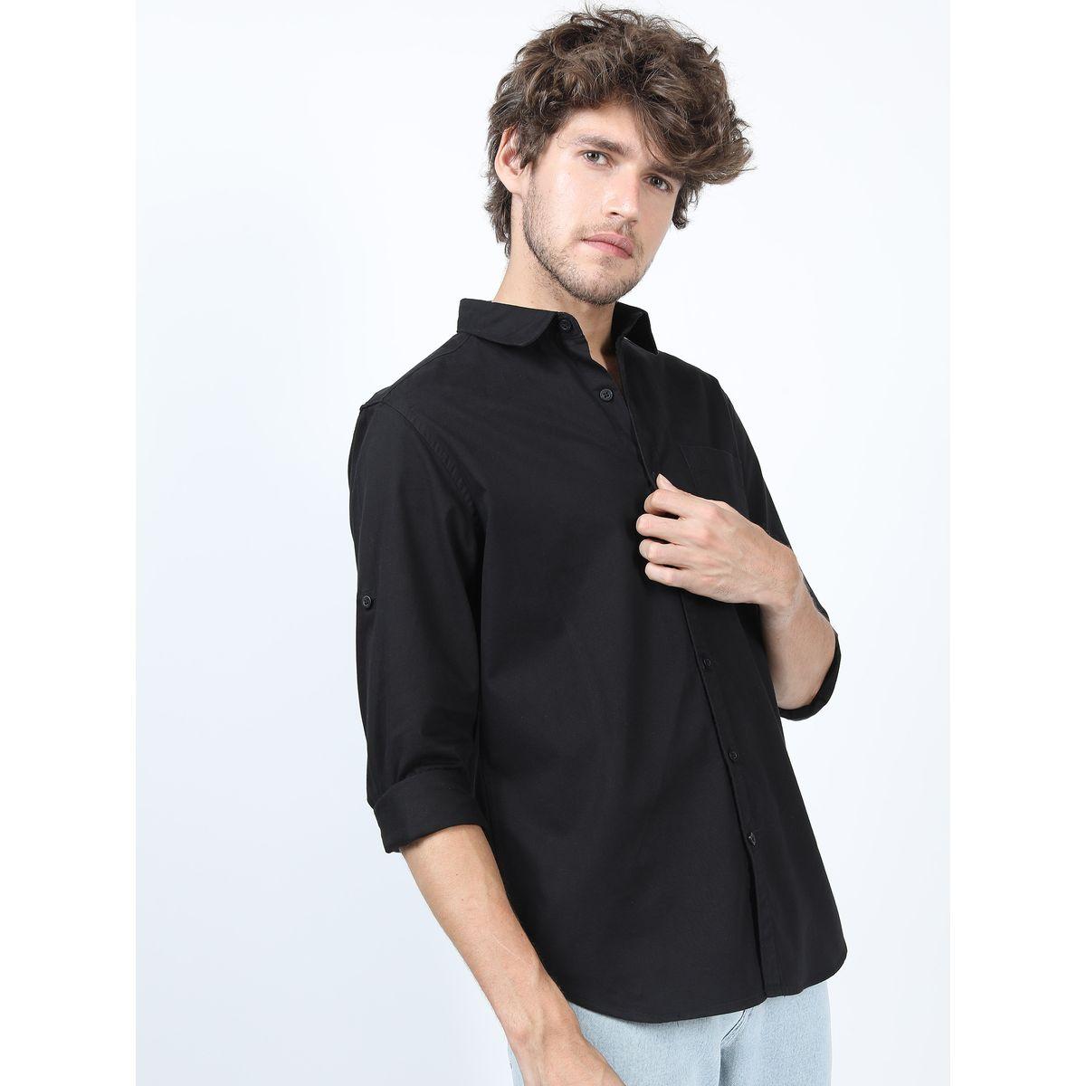 Highlander X Styli  Solid Slim Fit Shirt with Long Sleeves-men-clothing-shirts-image-1