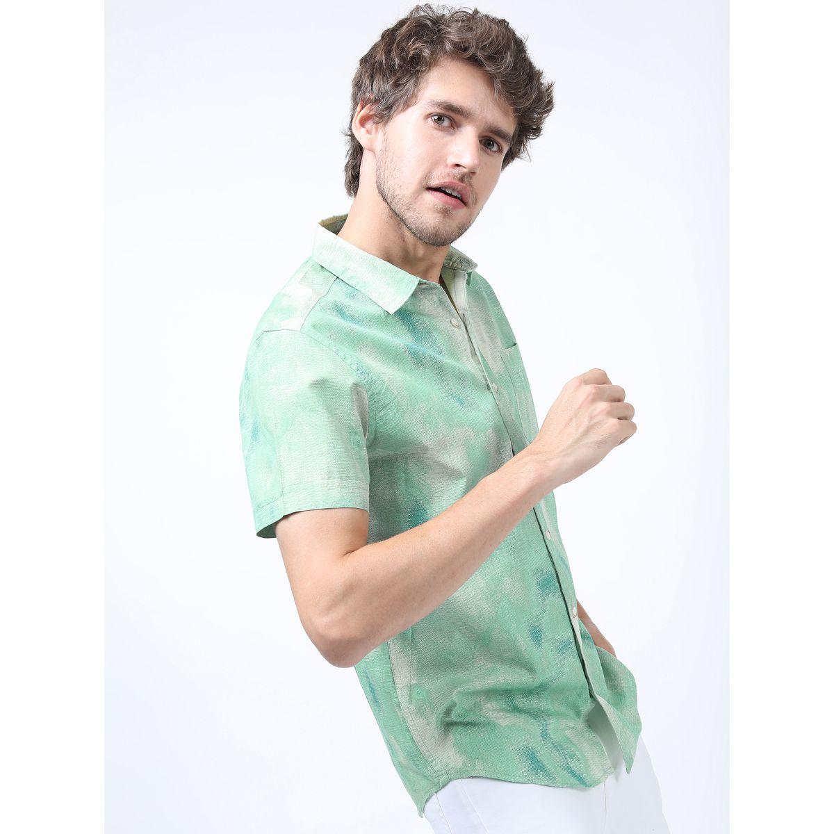 Highlander X Styli  Textured Tie Dye Print Shirt with Short Sleeves-men-clothing-shirts-image-2