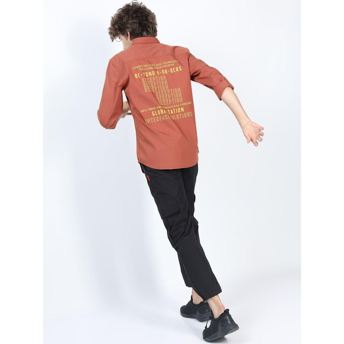 Highlander X Styli  Back Typographic Print Shirt with Long Sleeves-men-clothing-shirts-image-5