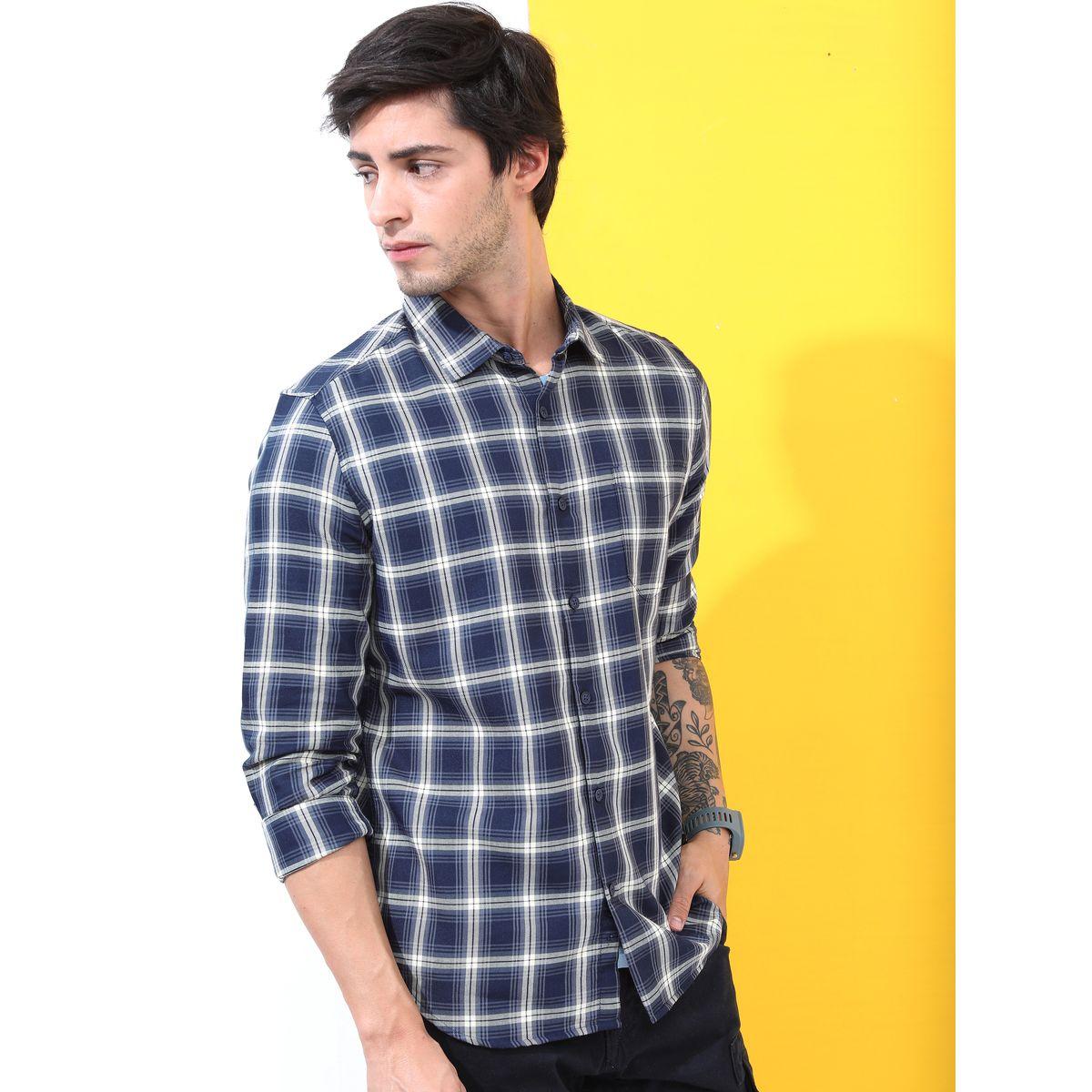 Highlander X Styli  Tartan Checked Slim Fit Shirt with Long Sleeves-men-clothing-shirts-image-3