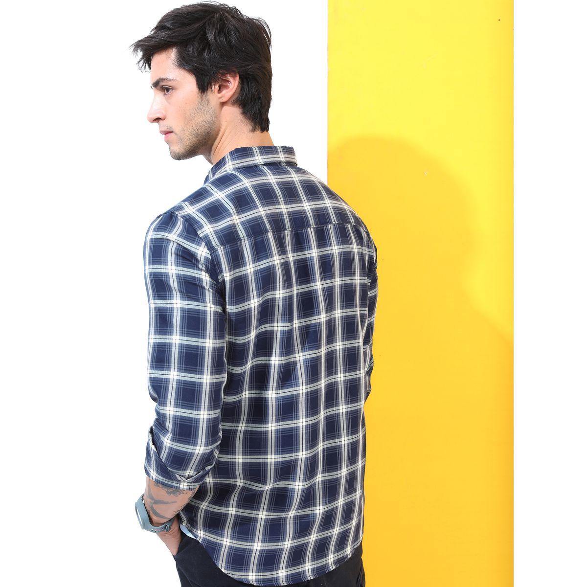 Highlander X Styli  Tartan Checked Slim Fit Shirt with Long Sleeves-men-clothing-shirts-image-4