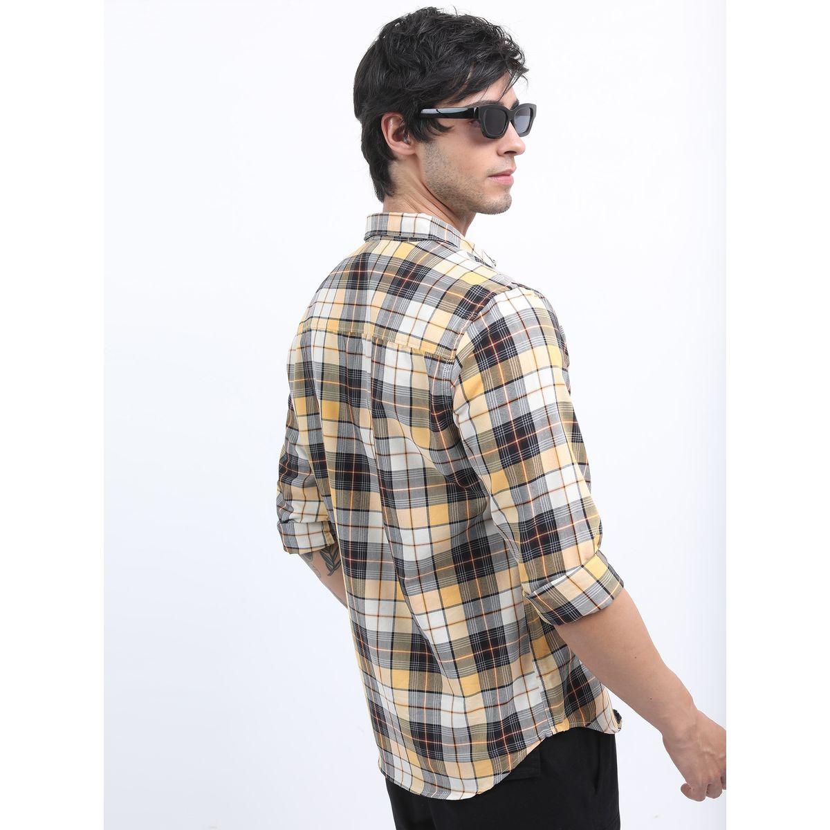 Highlander X Styli  Tartan Checked Slim Fit Shirt with Long Sleeves-men-clothing-shirts-image-3