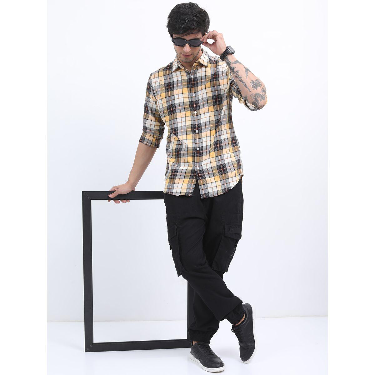 Highlander X Styli  Tartan Checked Slim Fit Shirt with Long Sleeves-men-clothing-shirts-image-5
