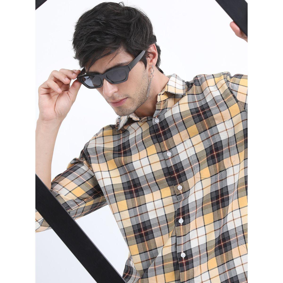Highlander X Styli  Tartan Checked Slim Fit Shirt with Long Sleeves-men-clothing-shirts-image-6