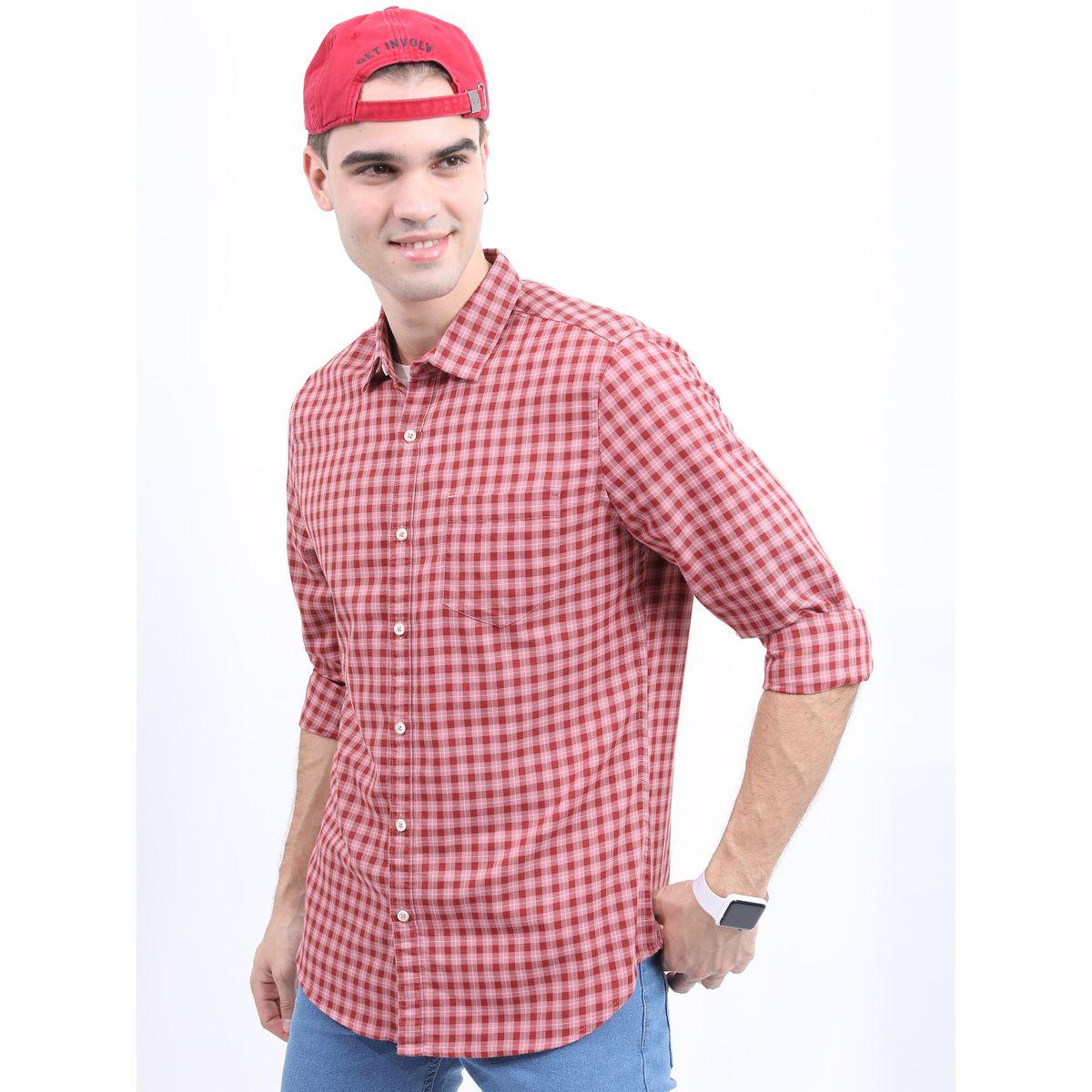 Highlander X Styli  Checked Slim Fit Shirt with Long Sleeves-men-clothing-shirts-image-1