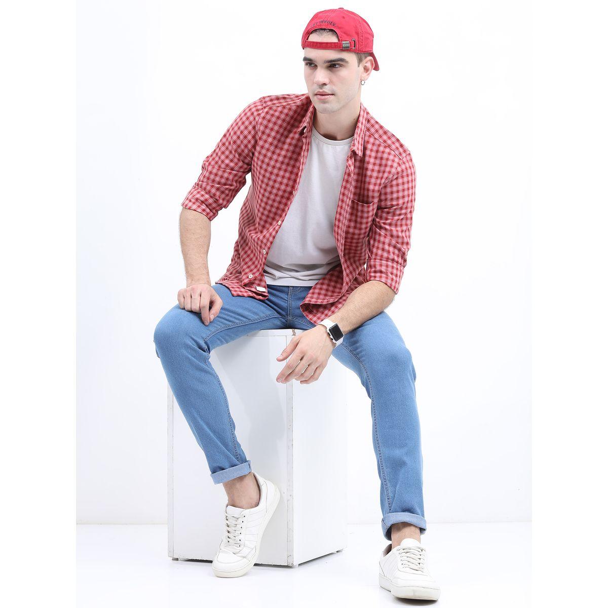 Highlander X Styli  Checked Slim Fit Shirt with Long Sleeves-men-clothing-shirts-image-5