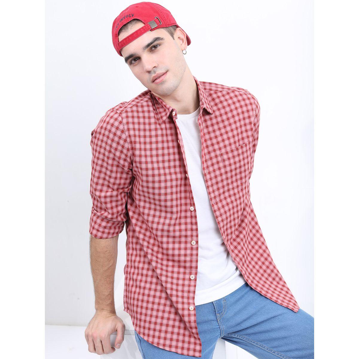 قميص كاروهات بقصة سليم فت واكمام طويلة هايلاندر × ستايلي-men-clothing-shirts-image-6