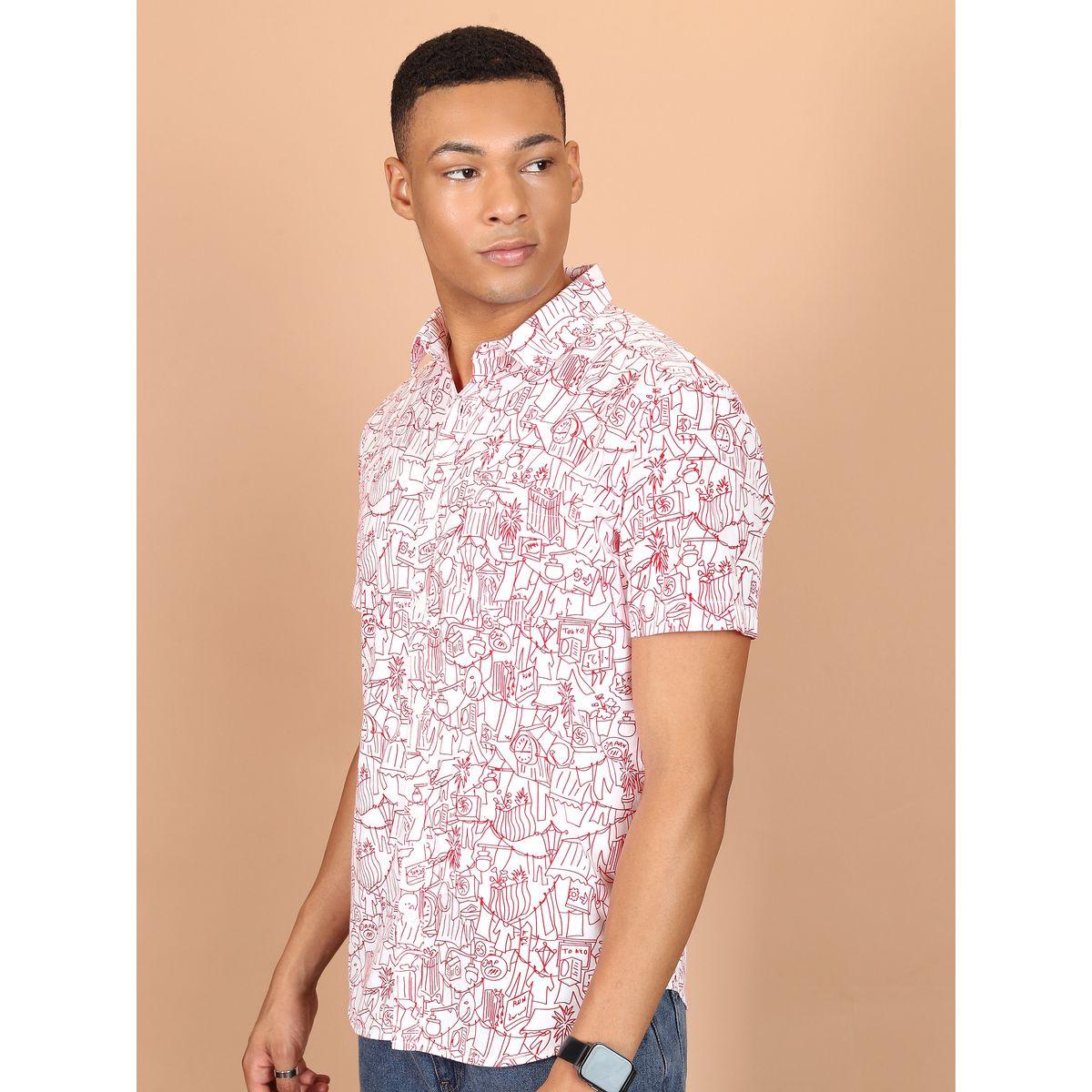 قميص مطبع بطبعة مجردة مع جيب هايلاندر × ستايلي-men-clothing-shirts-image-1