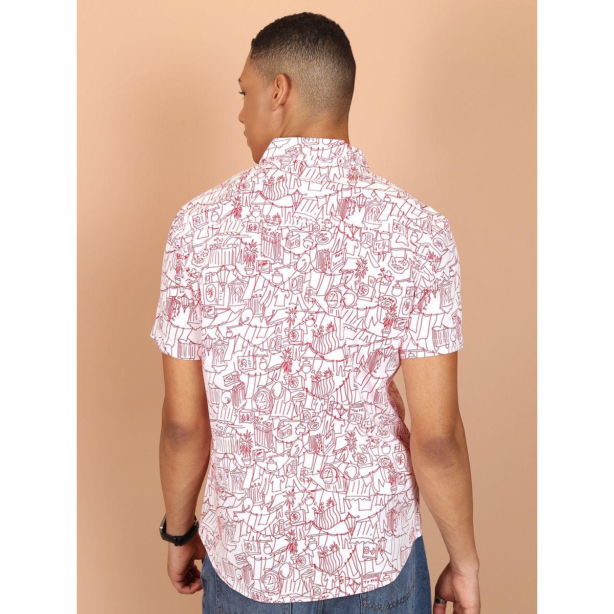 قميص مطبع بطبعة مجردة مع جيب هايلاندر × ستايلي-men-clothing-shirts-image-3