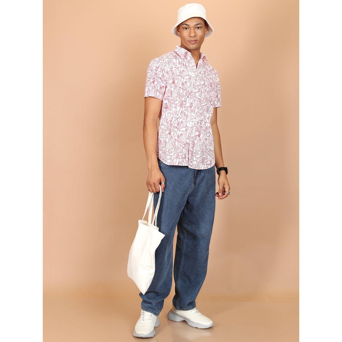 قميص مطبع بطبعة مجردة مع جيب هايلاندر × ستايلي-men-clothing-shirts-image-5