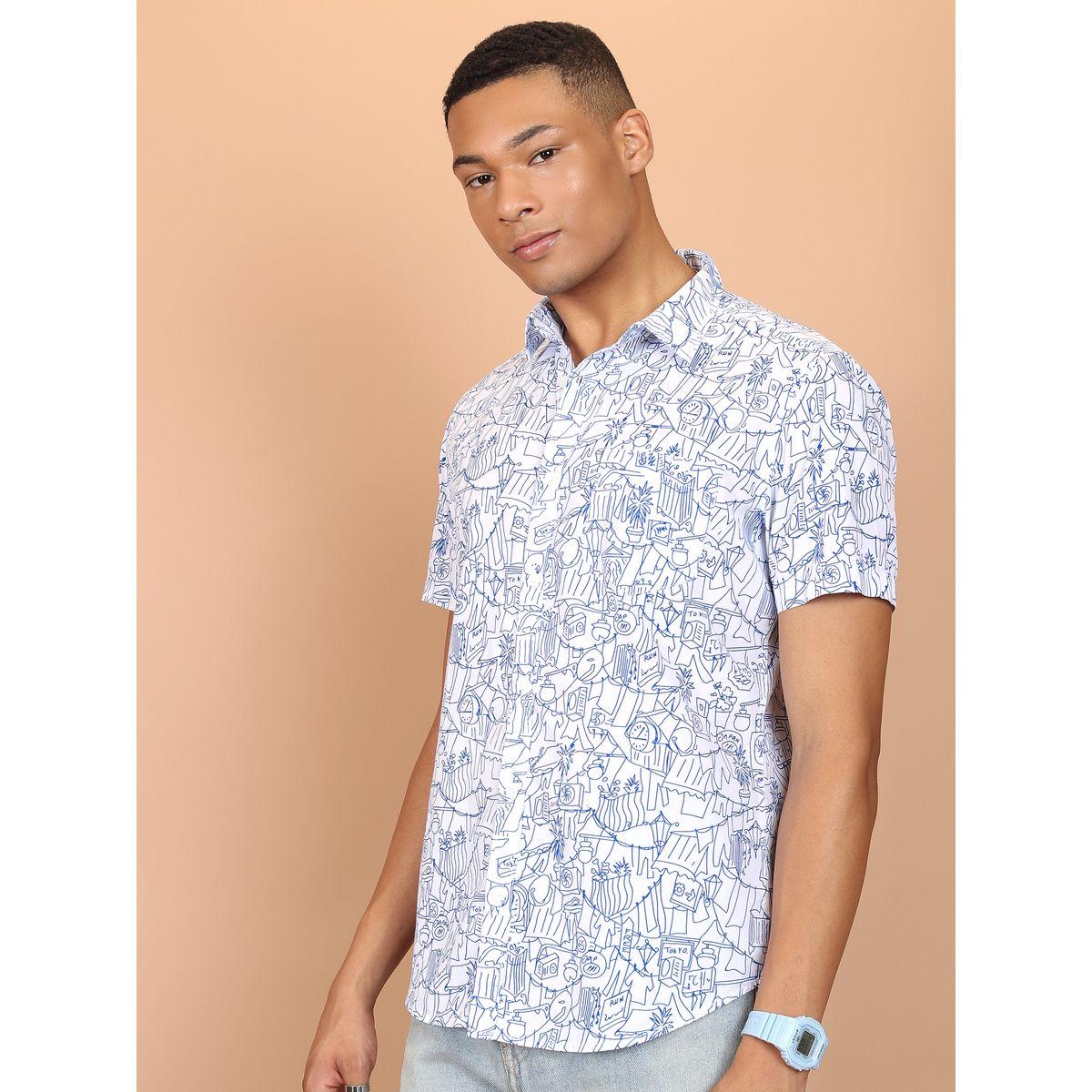 قميص مطبع بطبعة مجردة مع جيب هايلاندر × ستايلي-men-clothing-shirts-image-1