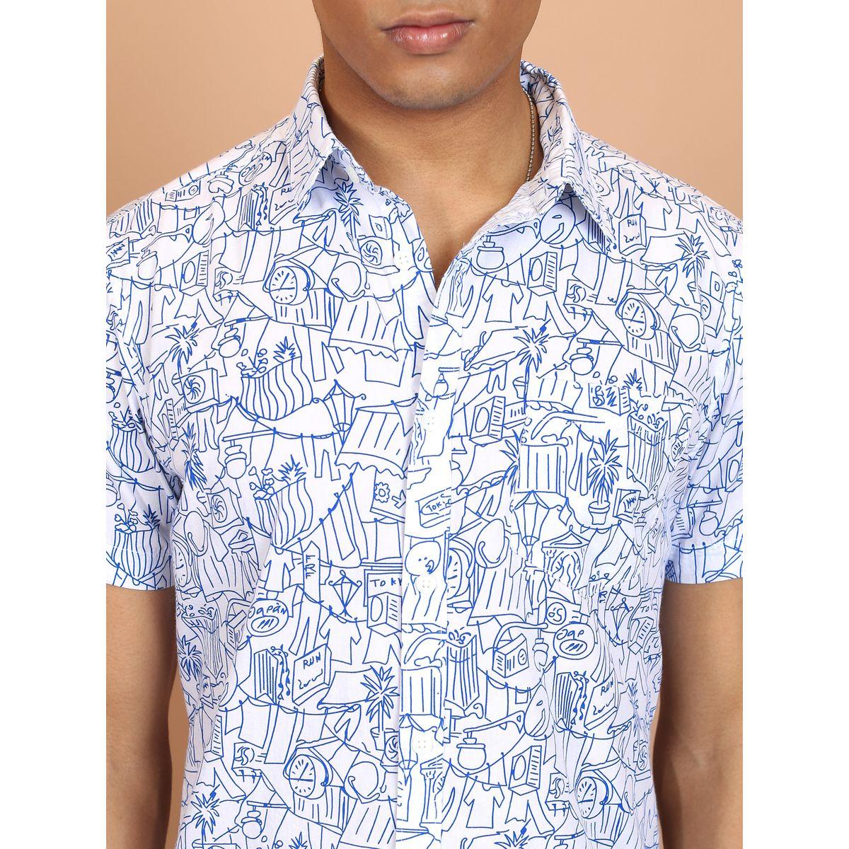 قميص مطبع بطبعة مجردة مع جيب هايلاندر × ستايلي-men-clothing-shirts-image-4