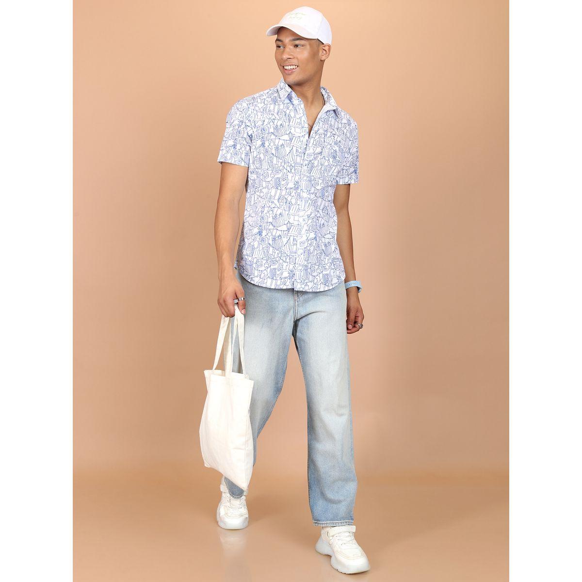 قميص مطبع بطبعة مجردة مع جيب هايلاندر × ستايلي-men-clothing-shirts-image-5
