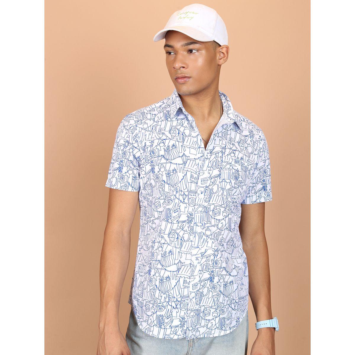 قميص مطبع بطبعة مجردة مع جيب هايلاندر × ستايلي-men-clothing-shirts-image-6