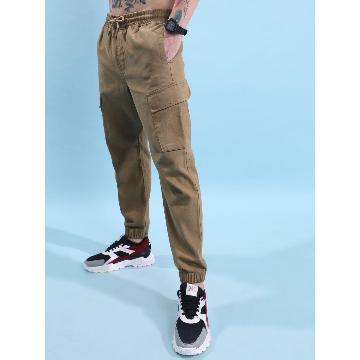 Highlander Solid Cargo Joggers with Drawstring Closure-men-clothing-bottoms-joggers-image-2