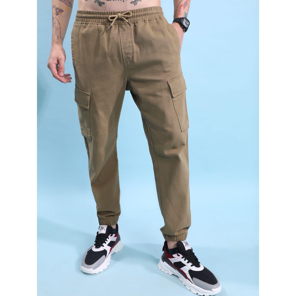 Highlander Solid Cargo Joggers with Drawstring Closure-men-clothing-bottoms-joggers-image-3