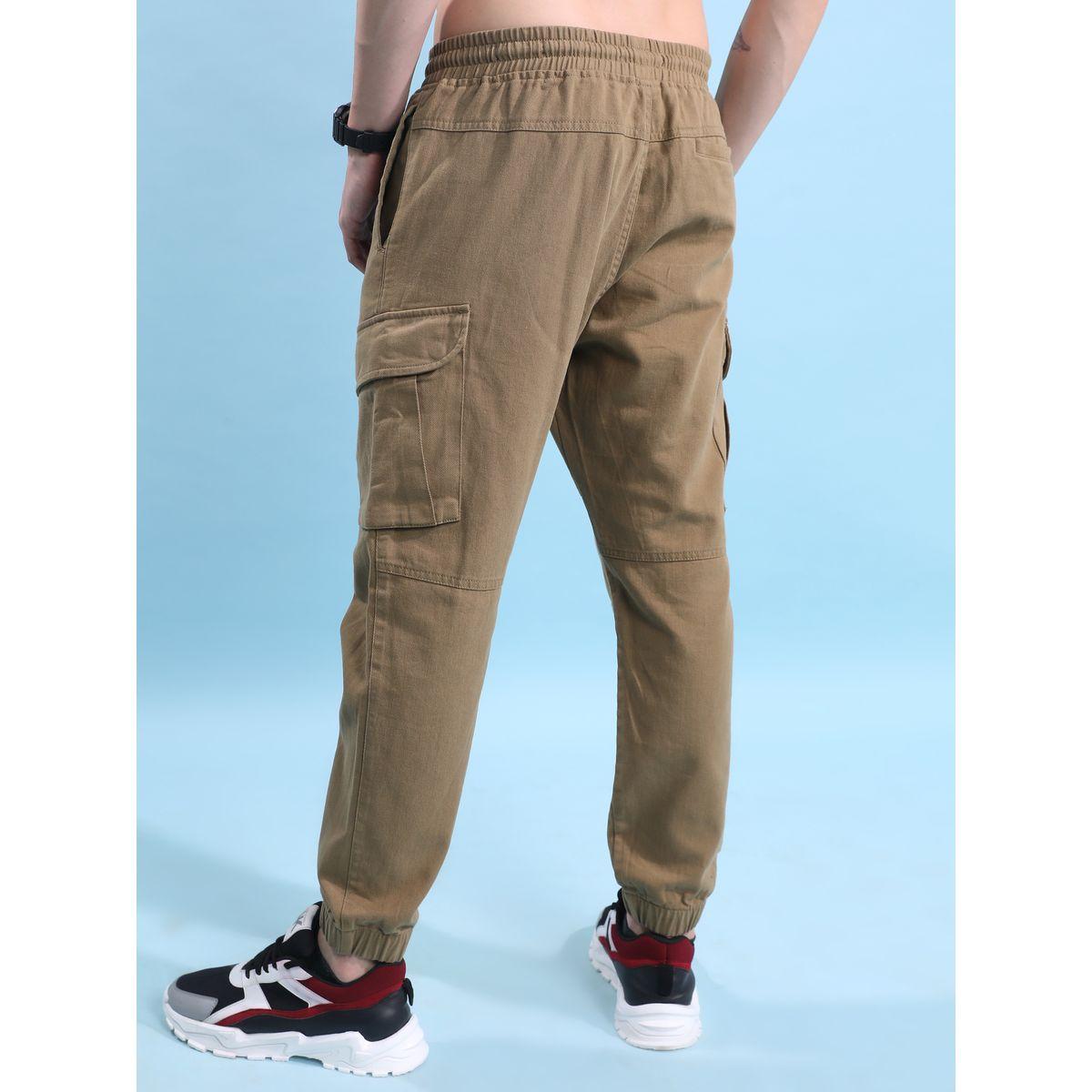 Highlander Solid Cargo Joggers with Drawstring Closure-men-clothing-bottoms-joggers-image-4
