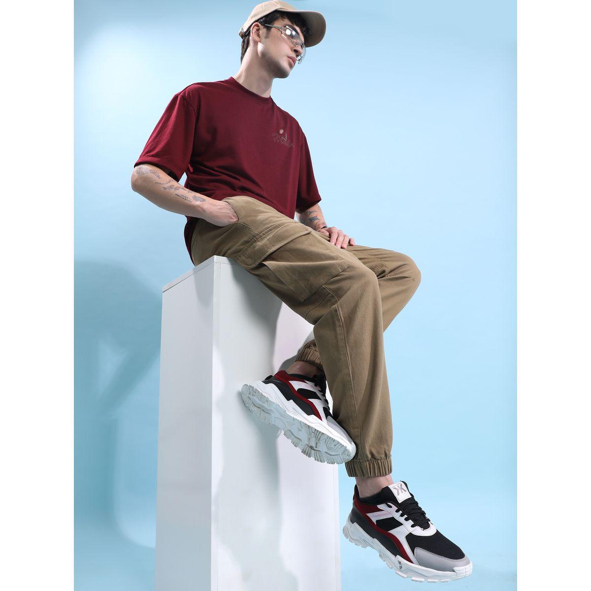 Highlander Solid Cargo Joggers with Drawstring Closure-men-clothing-bottoms-joggers-image-6